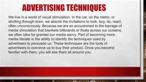 advertising techniques understanding persuasion