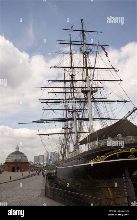 Back View Of The Historical Tea Clipper Cutty Sark In Greenwich London