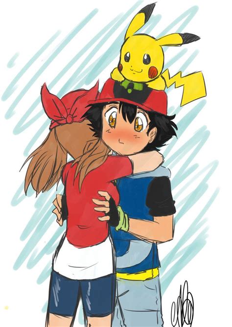 Hug By Sandrasandra11 On Deviantart Pokémon Heroes Pokemon Ash And