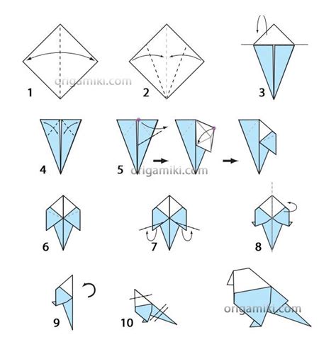 Оригами птичка пошаговая инструкция Оригами птичка простая пташка и