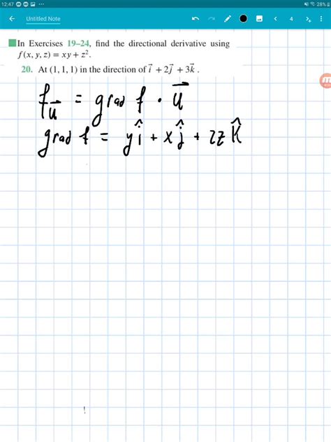 SOLVED Find The Directional Derivative Using F X Y Z X Y Z 2 At 1