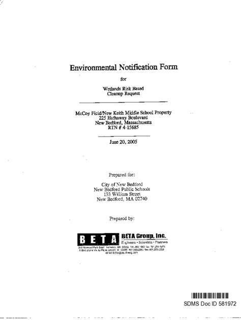 Fillable Online Environmental Notification Form For Wetlands Risk Based