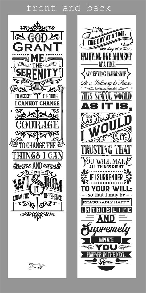 Full Serenity Prayer Printable Black And White