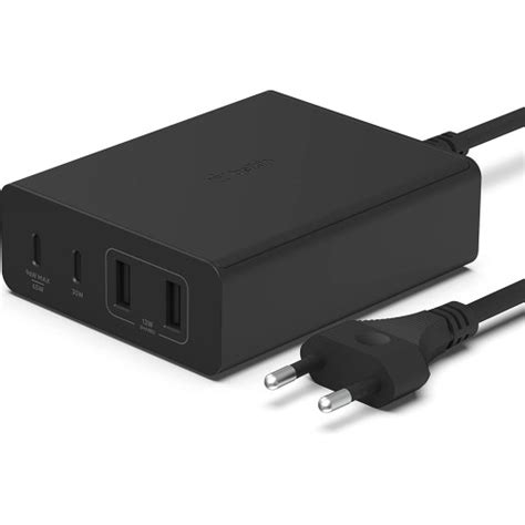 Ładowarka Sieciowa Belkin Boost Pro 4 Port Gan Charger 108w Mfi 2x Usb C 2x Usb A Czarna