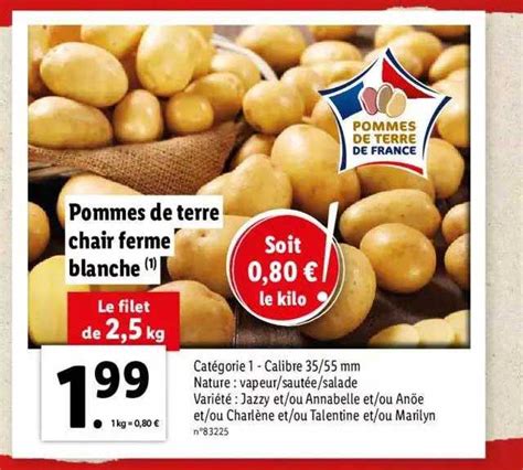 Promo Pommes De Terre Chair Ferme Blanche Chez Lidl