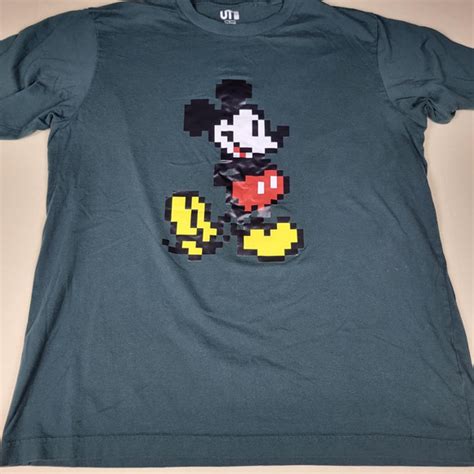 Disney Shirts Pixel Micky Tee Shirt Disney Large Dark Green Poshmark