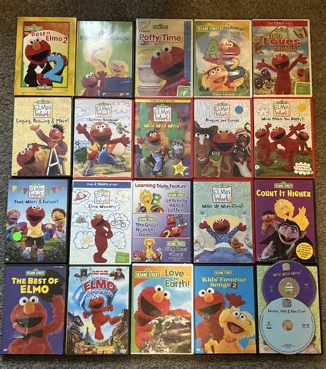 LOT DE 21 DVD enfants ELMO SESAME STREET HAPPY Princess PINGUIN ...