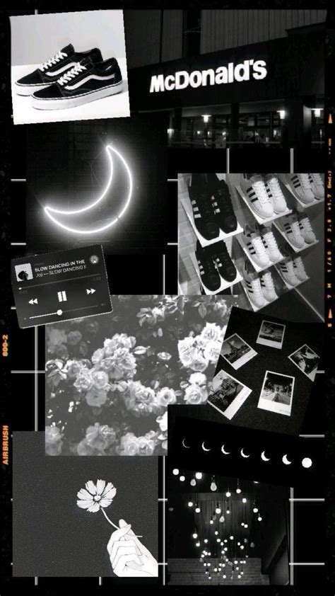 Photo edited by AirBrush App. Black And Grey Aesthetic Collage Wallpaper. | Pinterest