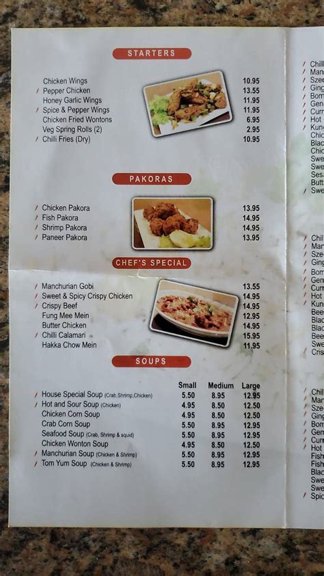 Menu At Chilli Chicken House Cch Restaurant Mississauga Creditview Rd 25