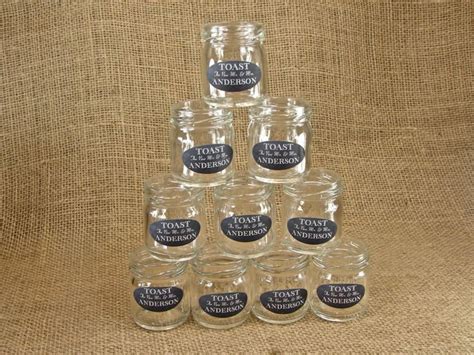 Personalized Mason Jar Shot Glasses Chalkboard Style Label Etsy