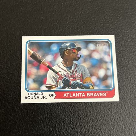 Ronald Acuna Jr 2023 Topps Heritage Image Variation SP Card 183 Atlanta