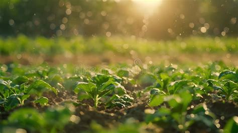 A Field of Crops with an Integrated Rain Sensor Irrigation System ...