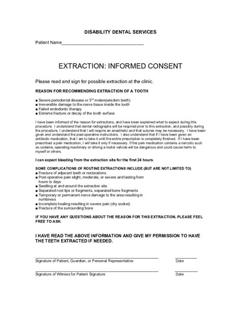 Fillable Online Extractions In Patients With Periodontal Diseases And Fax Email Print