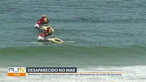 Vídeo Jovem desaparece depois de entrar no mar em Ipanema Zona Sul do