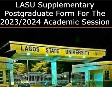 Lasu Supplementary Postgraduate Form For The Academic Session