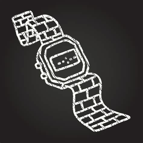 Digital Watch Chalk Drawing 13126482 Vector Art at Vecteezy