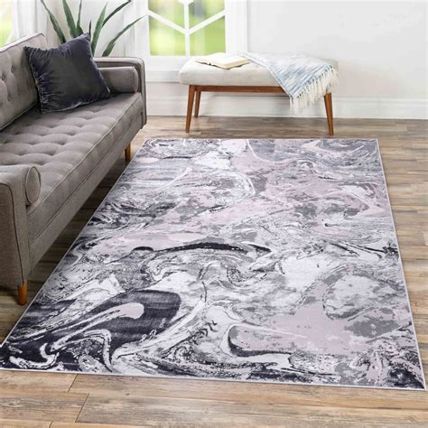 Emperor Solarius Modern Grunge Marbling Abstract Area Rugs