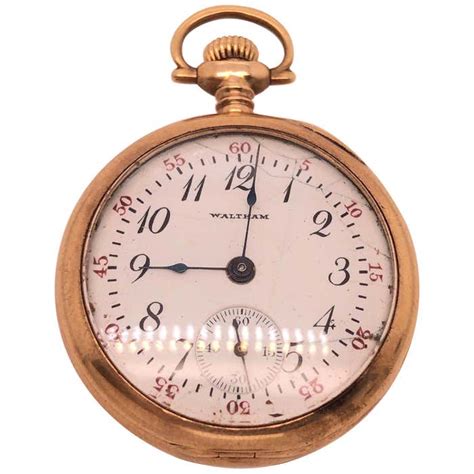 14 Karat Yellow Gold Filled American Waltham Pocket Watch For Sale At 1stdibs Waltham Gold