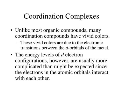 PPT Coordination Chemistry III Electronic Spectra PowerPoint