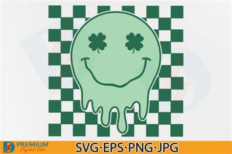 Retro St Patricks Day Melted Smiley Face Graphic By Premium Digital