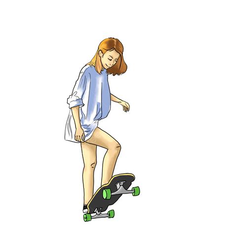 Graphics Elements PNG Transparent Girl Playing Scooter Graphic