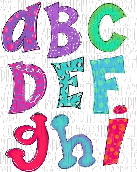 Whimsical Doodle Alphabet Alpha Pack Including Extras For Etsy