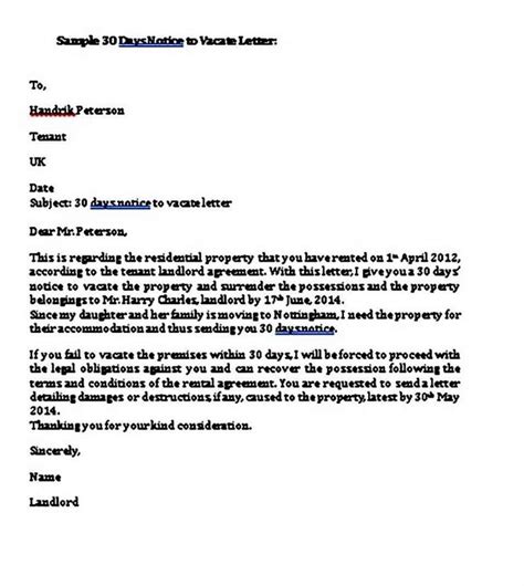 Professional 30 Day Notice Contract Termination Letter Template Word Letter Templates Letter