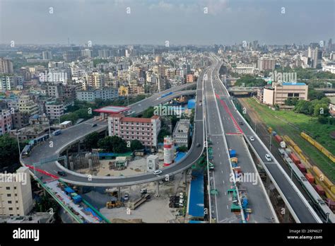 Dhaka, Bangladesh - September 03, 2023: Vehicles are plying on the ...