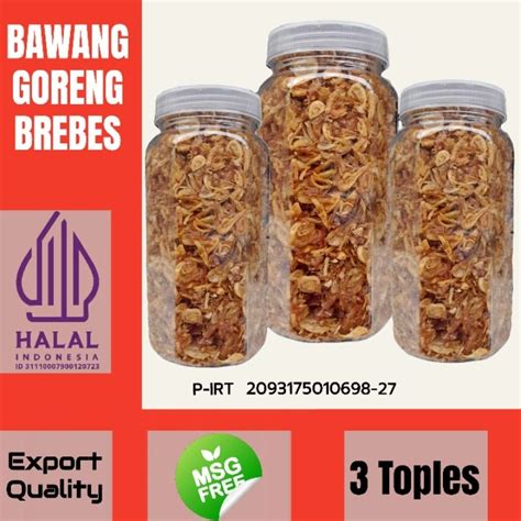 Jual Bawang Goreng Asli Brebes Paket 3 Toples Shopee Indonesia