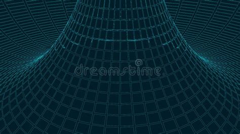 Wireframe Abstract Tunnel D Vectorwormgat Met Een Maasstructuur