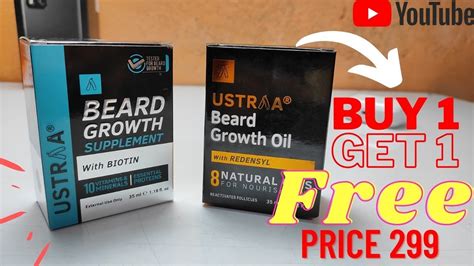 Ustraa Beard Growth Oil And Supplement Buy 1 Get 1 Free Offer