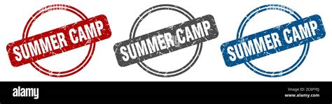 summer camp stamp. summer camp sign. summer camp label set Stock Vector ...