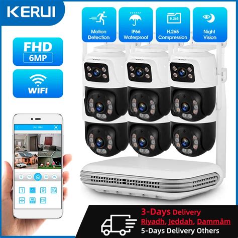 KERbiomomis Syst Me De Cam Ra De S Curit Domestique Tanche 6MP HD Sans