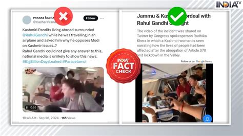 Fact Check Rahul Gandhi Questioned By Kashmiri Pandits On Flight Know