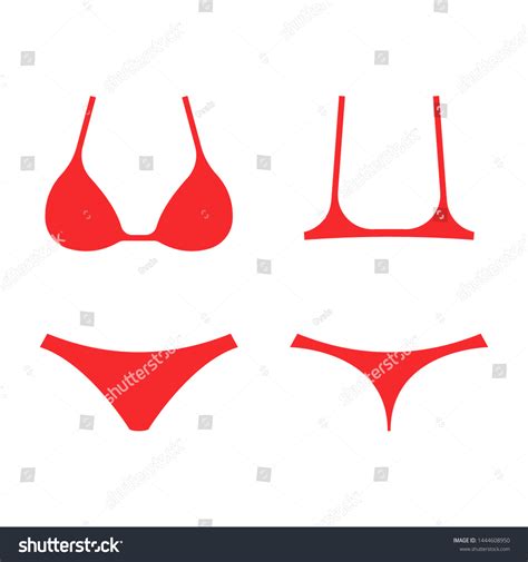 Red Lingerie Bikini Icon Womens Bra Stock Vector Royalty Free 1444608950 Shutterstock