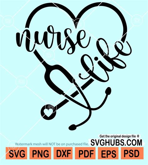 Nurse life svg, #nurselife, stethoscope svg, cna nurse svg, nurse ...