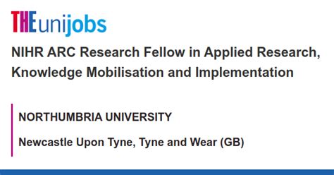 Nihr Arc Research Fellow In Applied Research Knowledge Mobilisation