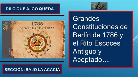 Grandes Constituciones De Berl N De Y El Rito Escoces Antiguo Y