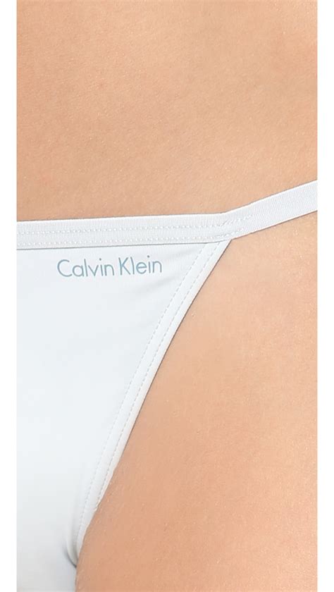 Calvin Klein Sleek String Bikini Briefs Cosmic In White Lyst