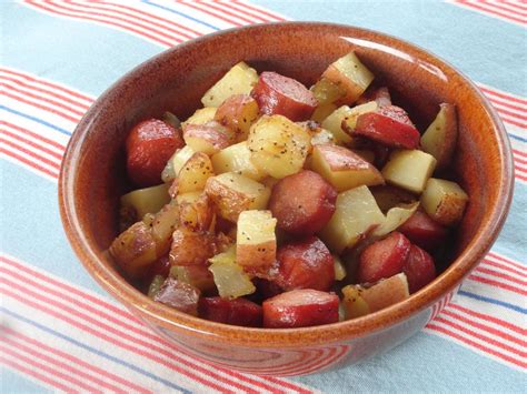 Simple Hot Dog And Potato Hash Recipe Just A Pinch Recipes