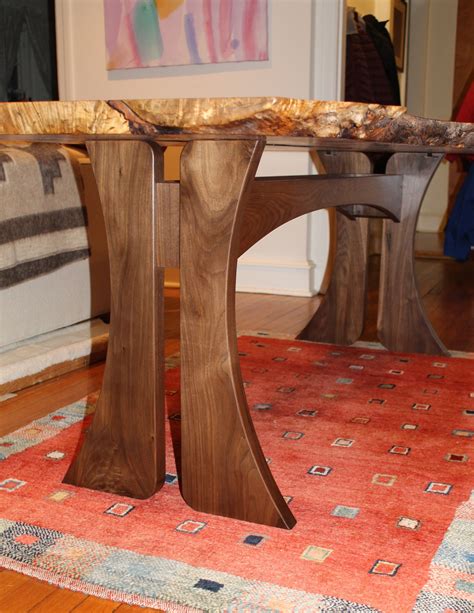 Hand Made Ambrosia Maple Slab Dining Table Live Edge By Fredric Blum Design