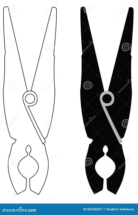 Clothespins Silhouette Stock Vector Illustration Of Clothing 89296097