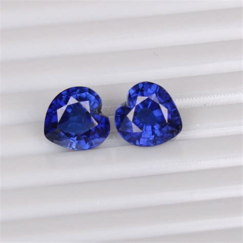 Natural Blue Sapphire Ceylon Cornflower 8 50 Ct Pair Heart Loose Gems