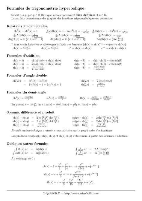 Découvrir 117 Imagen Formule Trigonométrique Hyperbolique Vn