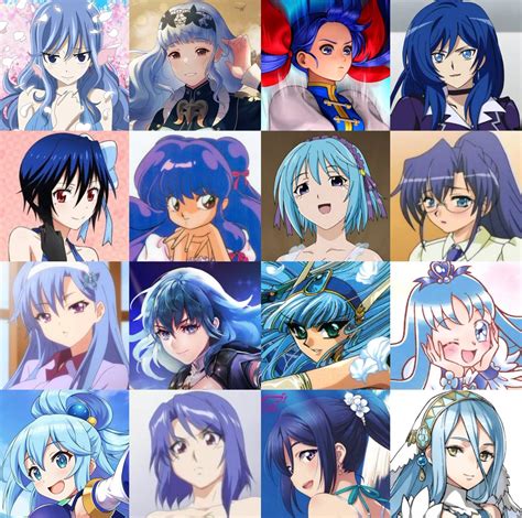 Waifu Tower On Twitter 4x4 Of My Favorite Blue Hair Waifus From Anime Video Game And Hentai