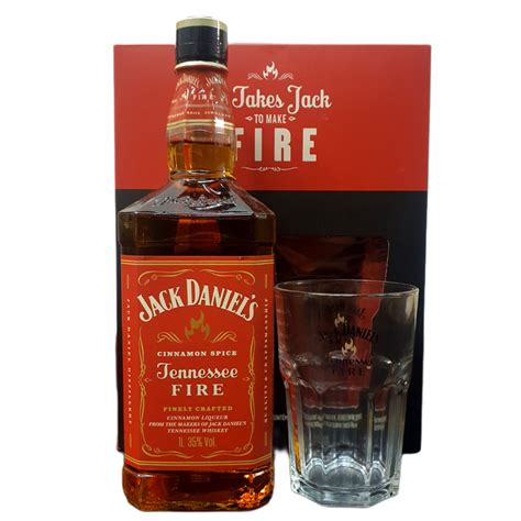 Kit Whiskey Jack Daniels Tennessee Fire 1L c Copo Empório Frei Caneca