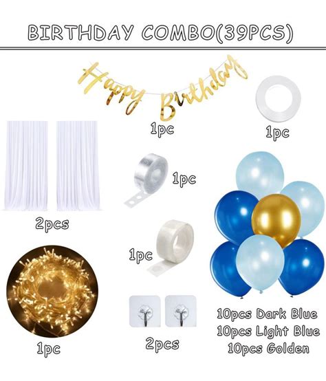 Party Propz Happy Birthday Decoration Set With White Net Decoration