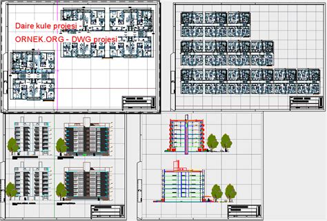 Daire Kule Projesi Dwg Projesi Autocad Projeler