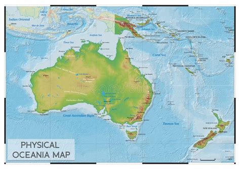 Oceania Physical Features Map