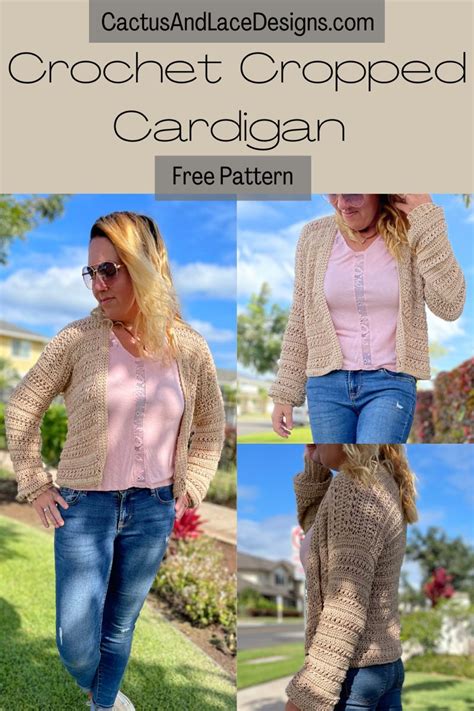 The Evie Crochet Cropped Cardigan ~free Pattern~ Cactusandlace Designs